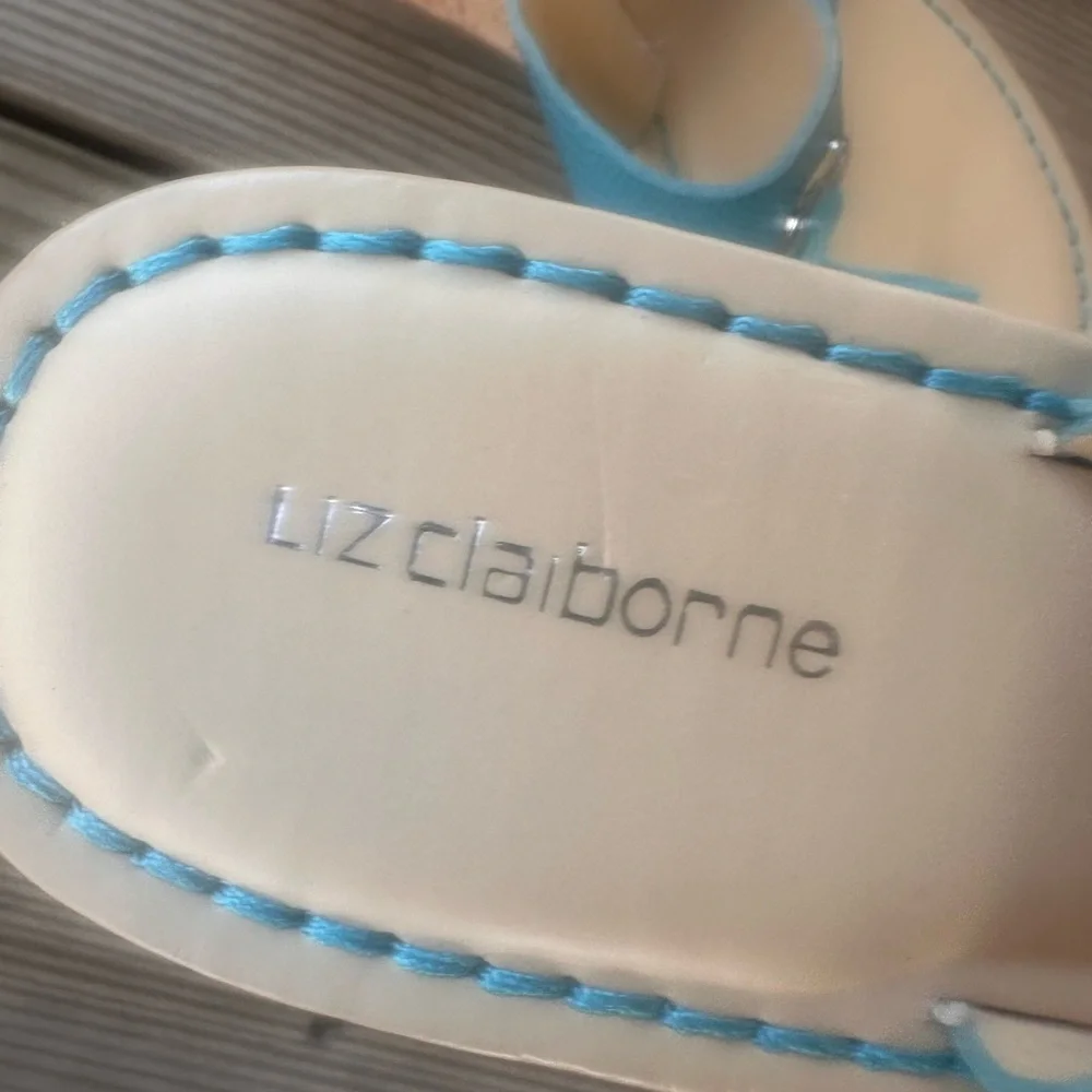 Liz Claiborne Light Blue Wedge Sandals